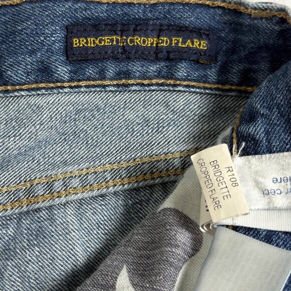 Lucky Brand Bridgette Cropped Flare Jeans Womens Sz 10/30 Medium Wash Raw Hem - Picture 8 of 14